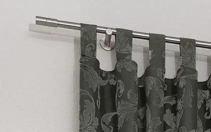 Foto von Anthrazitfarbener Gardine mit Jacquardmuster in Schlaufen